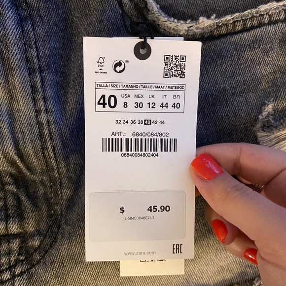 Zara denim shorts NWT - Picture 5 of 6